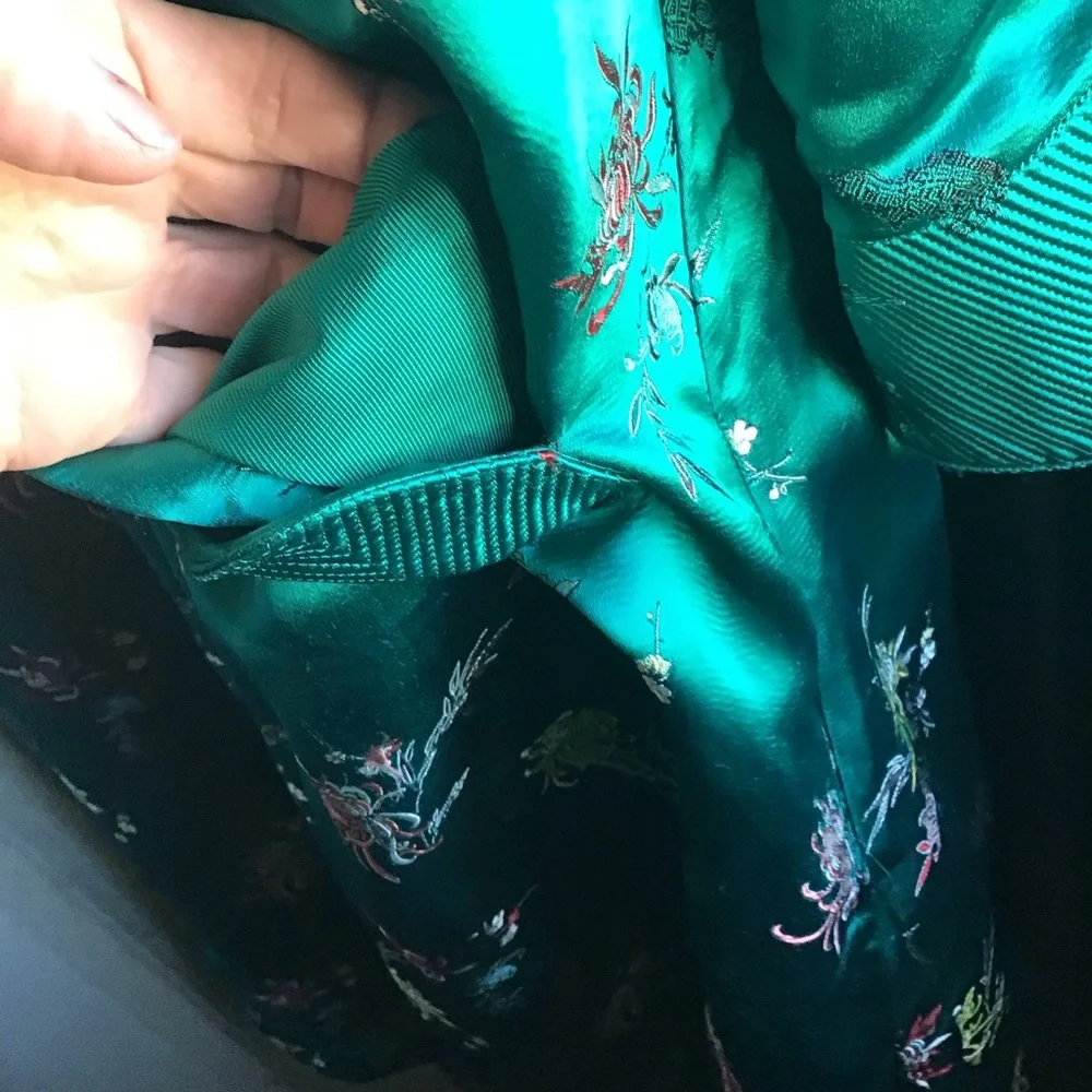 Peony gorgeous robe/trench embroidered flowers. Super Rare. - Picture 15 of 16